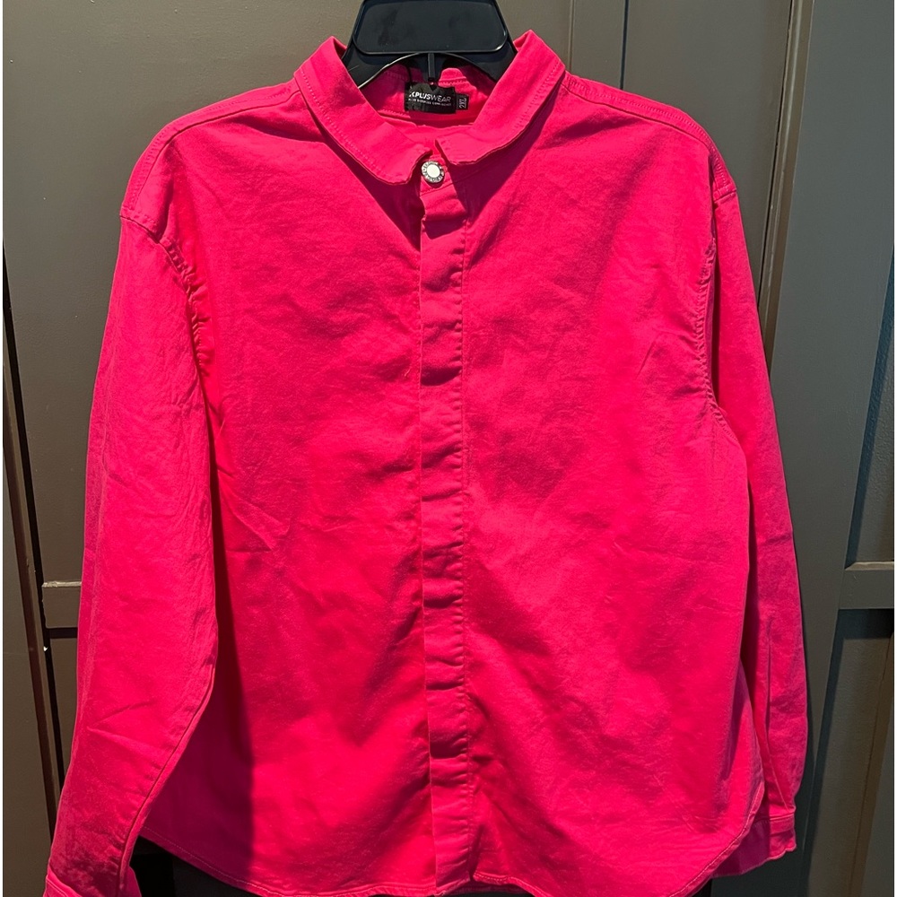 XPlusWear Pink Button Down XXL New $15